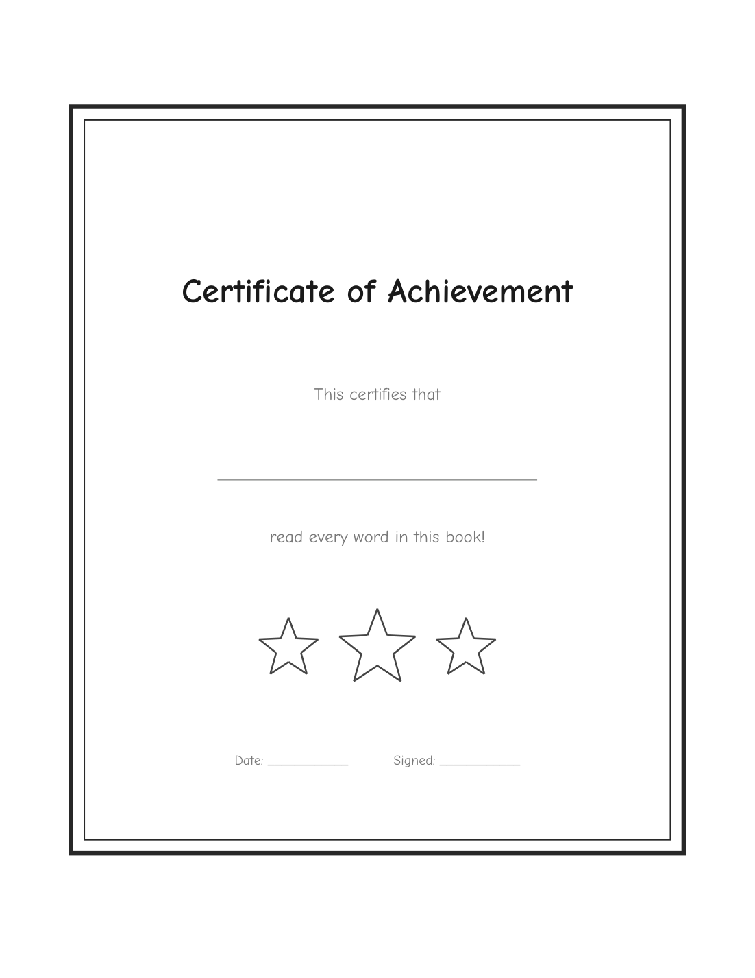 Completion certificate